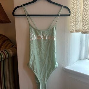 Forever 21 Mint/Sea foam Green Sunshine Bodysuit or One Piece Bathing suit